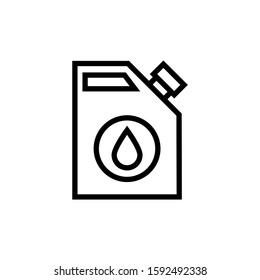 Oil gallon icon in outline style on white background