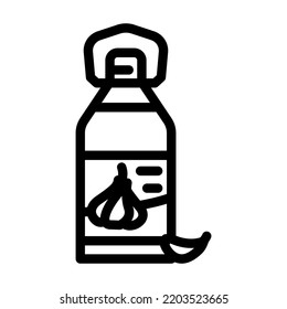 oil garlic line icon vector. oil garlic sign. isolated contour symbol black illustration