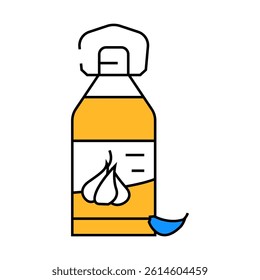 oil garlic line icon vector. oil garlic sign. isolated symbol illustration