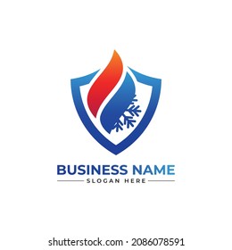 oil, gas, air conditioning, heating, and cooling service logo design