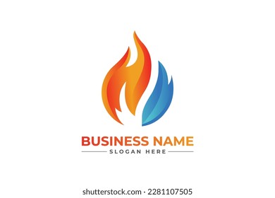 oil, gas, air conditioning, heating, and cooling HVAC service logo design	