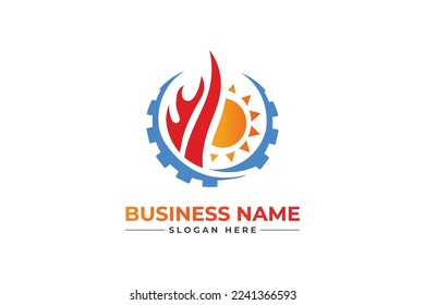 oil gas and heating service logo design