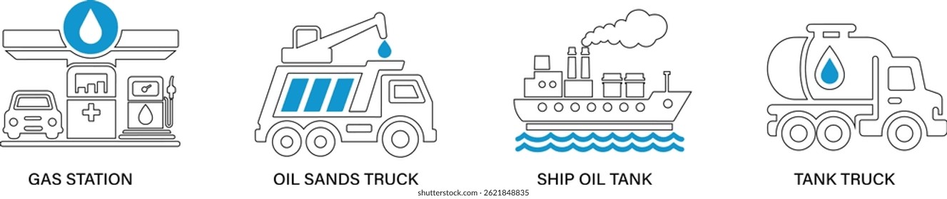 
Oil and Gas Icon Set,