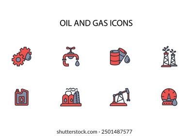 Oil and Gas icon set.vector.Editable stroke.linear style sign for use web design,logo.Symbol illustration.