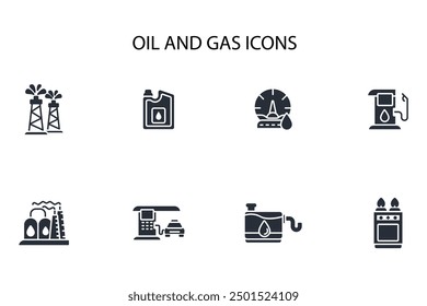 Oil and Gas icon set.vector.Editable stroke.linear style sign for use web design,logo.Symbol illustration.