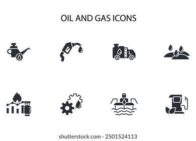 Conjunto de iconos de petróleo y gas. Vector. Movimiento editable. signo de estilo lineal para uso Diseño web, logotipo. Ilustración de símbolo.