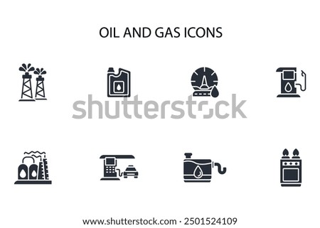 Oil and Gas icon set.vector.Editable stroke.linear style sign for use web design,logo.Symbol illustration.
