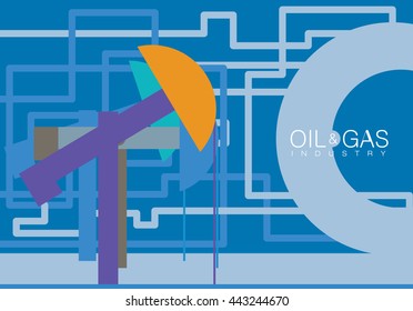 Oil and Gas industry background. Vector illustration