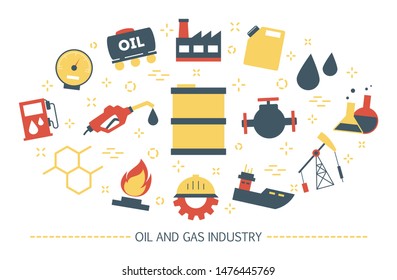 Oil Gas Industry Concept Fuel Factory Stock Vector (Royalty Free ...