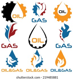 Oil Gas Industry Design Elements Set Stock Vector (Royalty Free ...