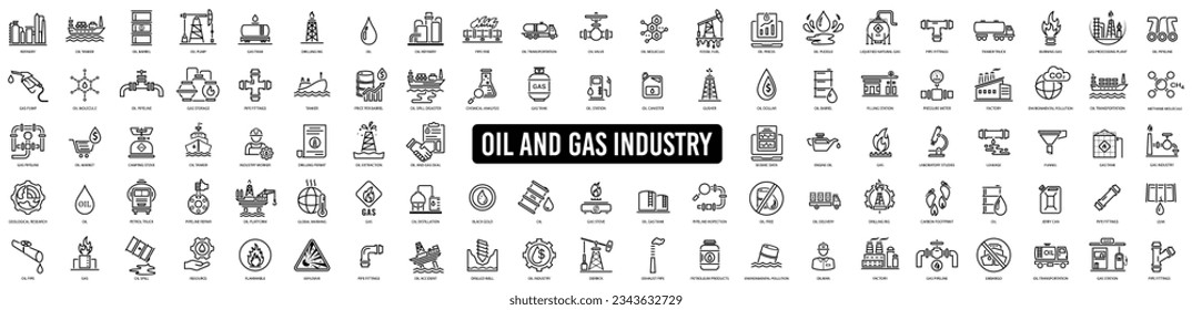 Oil and gas industry icon on white background. Vector illustration