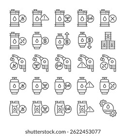 Oil And Gas Industry Icon Set