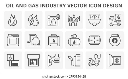 Oil and gas industry include the global processe of exploration extraction refinery transportion by oil tanker and pipelines and marketing of petroleum products, Vector illustration icon set design.