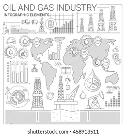 Oil and Gas Industry Infographic Elements