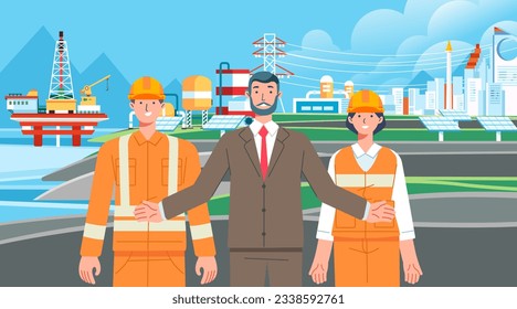 Oil gas industry team work people in factory scene workers energy factory Industrial Employees.jpg