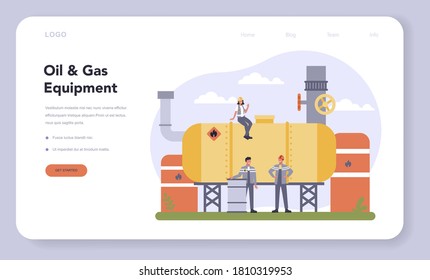 Oil Gas Industry Web Banner Landing Stock Vector (Royalty Free ...