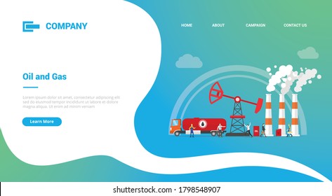 oil and gas industry for website template or landing homepage banner