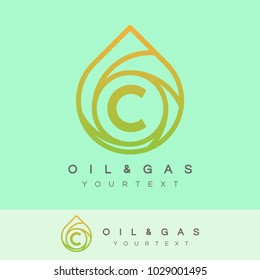 oil and gas initial Letter C Logo design