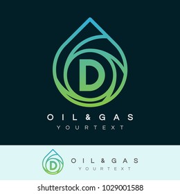 oil and gas initial Letter D Logo design