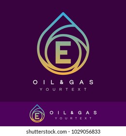 oil and gas initial Letter E Logo design