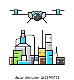 oil and gas inspection drone color icon vector. oil and gas inspection drone sign. isolated symbol illustration