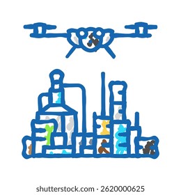 oil and gas inspection drone doodle icon sketch vector. oil and gas inspection drone sign. isolated symbol illustration