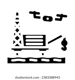 oil gas inspection drone glyph icon vector. oil gas inspection drone sign. isolated symbol illustration