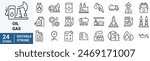 Oil gas line web icons. Contains such Icons as Gas Station, Oil Factory, Transportation. industry. Editable Stroke
