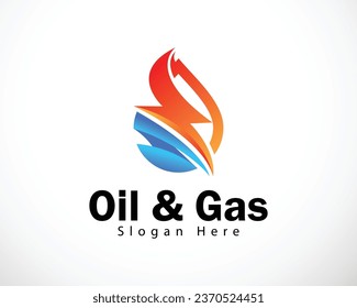 oil and gas logo creative icon vector symbol industry gas business water drop design concept