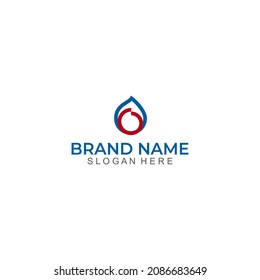 Oil And Gas Logo Design Vector Template; Fire Water line logo