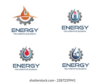 Oil And Gas Logo Design Vector Template.Gas and oil industrial logo design idea with oil drop and flame shape.