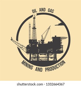 Oil and Gas Mining and Production Company Logo, Emblem, Badge Template