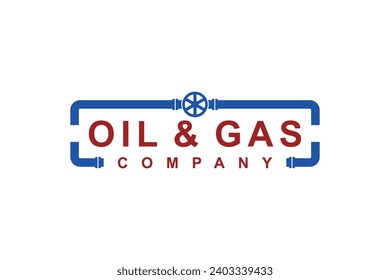 Oil gas pipe industry company logo design vector