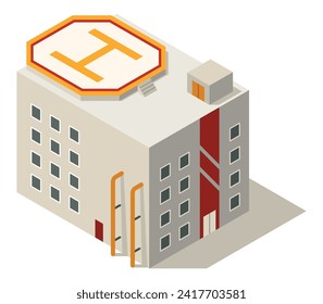 Oil gas platform isometric icon composition. Offshore mining element of depot petroleum products with drilling rig platform. Item for extraction from under the sea bed deposits