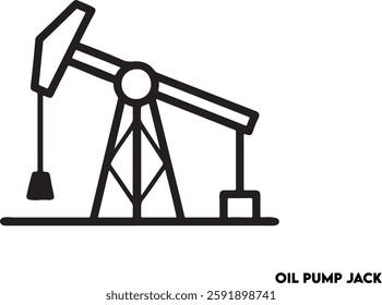 Oil and gas production facilities., oil pump jack, Oil pump jack or petrol pumpjack flat silhouette icon vector isolated on white background	