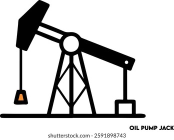 Oil and gas production facilities., oil pump jack, Oil pump jack or petrol pumpjack flat silhouette icon vector isolated on white background	