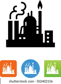 Oil And Gas Refinery Icon. Factory / Industrial plant symbol.  