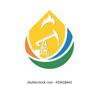 Oil Gas Refinery Logo Gas Fuel Stock Vector (Royalty Free) 433618465 ...