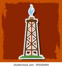 Oil, gas rig logo.