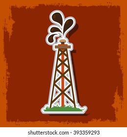 Oil, gas rig logo.