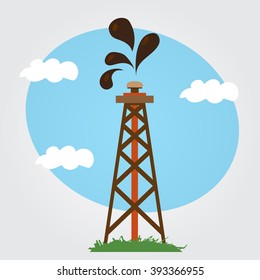 Oil, gas rig logo on a white background.