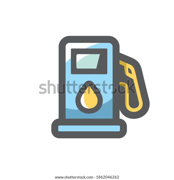 Oil Gas Station Equipment Vector icon\
Cartoon illustration.