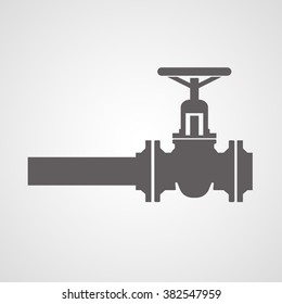 Oil and gas, water, pipe and valve (Vector)