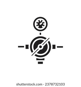 Ilustración de vectores de iconos rellenos con indicador de aceite