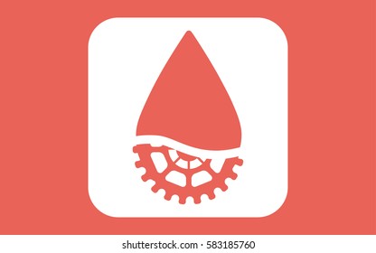 Oil gear drop flat vector design