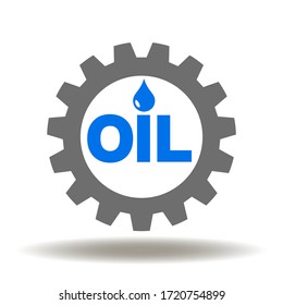 Oil Gear Drop Icon Vector. Refinery Industry Logo. Fuel Gas Gasoline Manufacture Production Symbol.