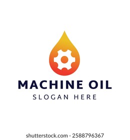 Oil and gear icon logo design. Oil drop with cog wheel icon logo design.