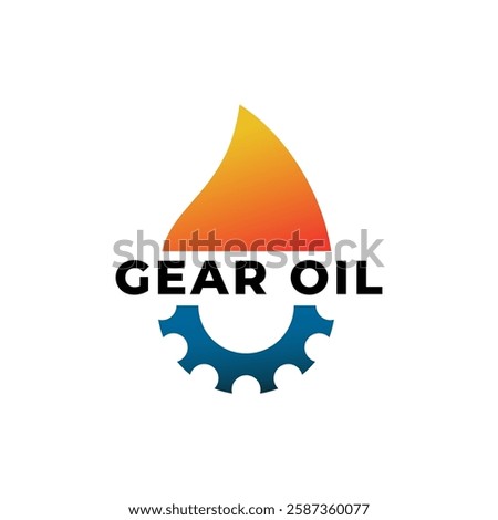 Oil and gear icon logo design. Oil drop with cog wheel icon logo design.