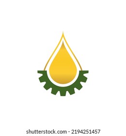 diseño de la plantilla de ilustración del vector del logotipo del aceite y del engranaje