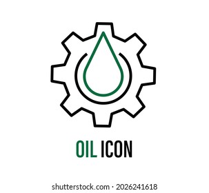 Oil and gear solid icon. Automobile liquid vector illustration isolated on white. Auto lubricant design, designed for web and app. 